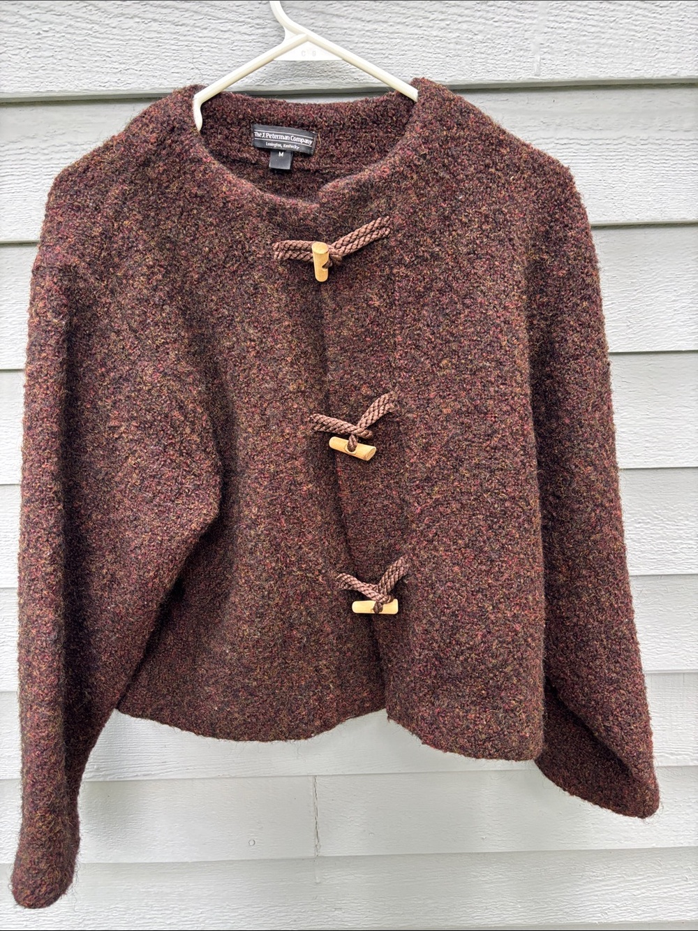 J. Peterman Company Brown Wool-Blend Toggle jacket